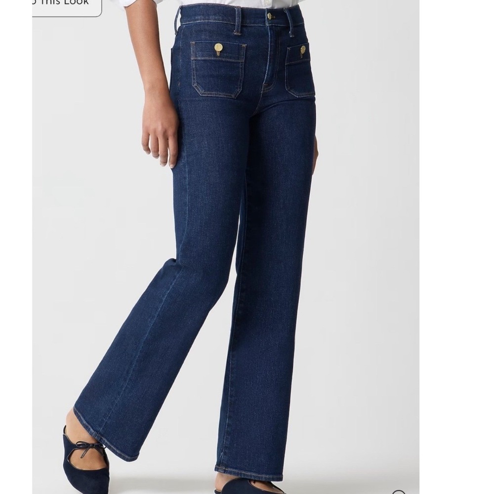 J. Crew Slim Wide-Leg Sailor Jean Women 23P Dark Indigo Excellent BY203 Stretch